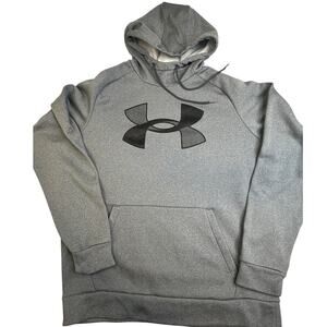 Under Armour Fleece Big Logo Hoodie Heather Gray Medium Pullover